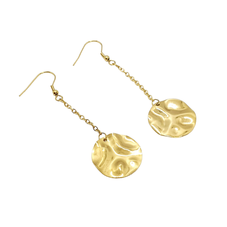 earrings long steel chain with round1